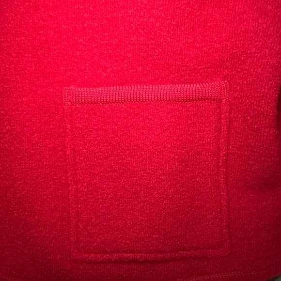 Talbots Cherry Red 100 % Wool Collared Sweater with Silver Buttons - Picture 8 of 8